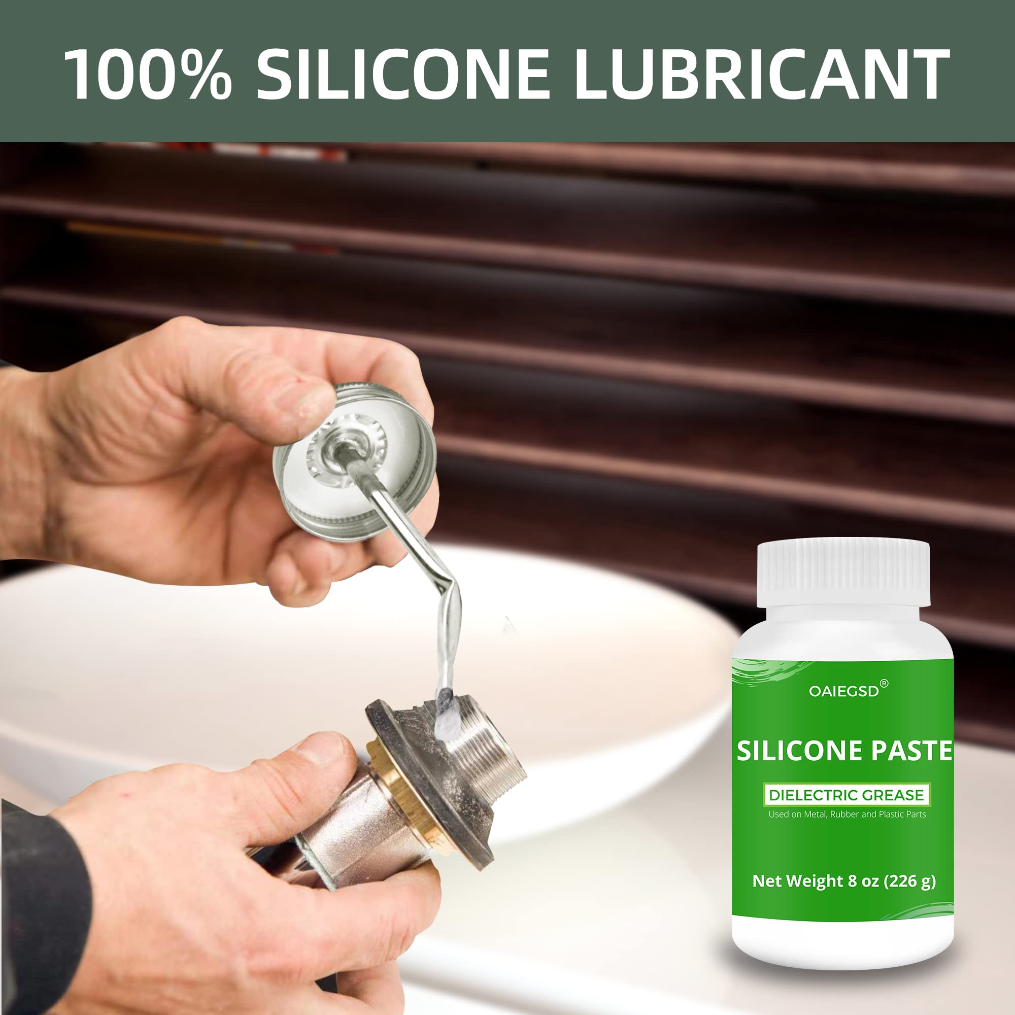 8Oz Silicone Paste, 100% Dielectric Grease With A Curve Brush, A Straight Brush And A Towel, Universal Excellent Lubricant Silic